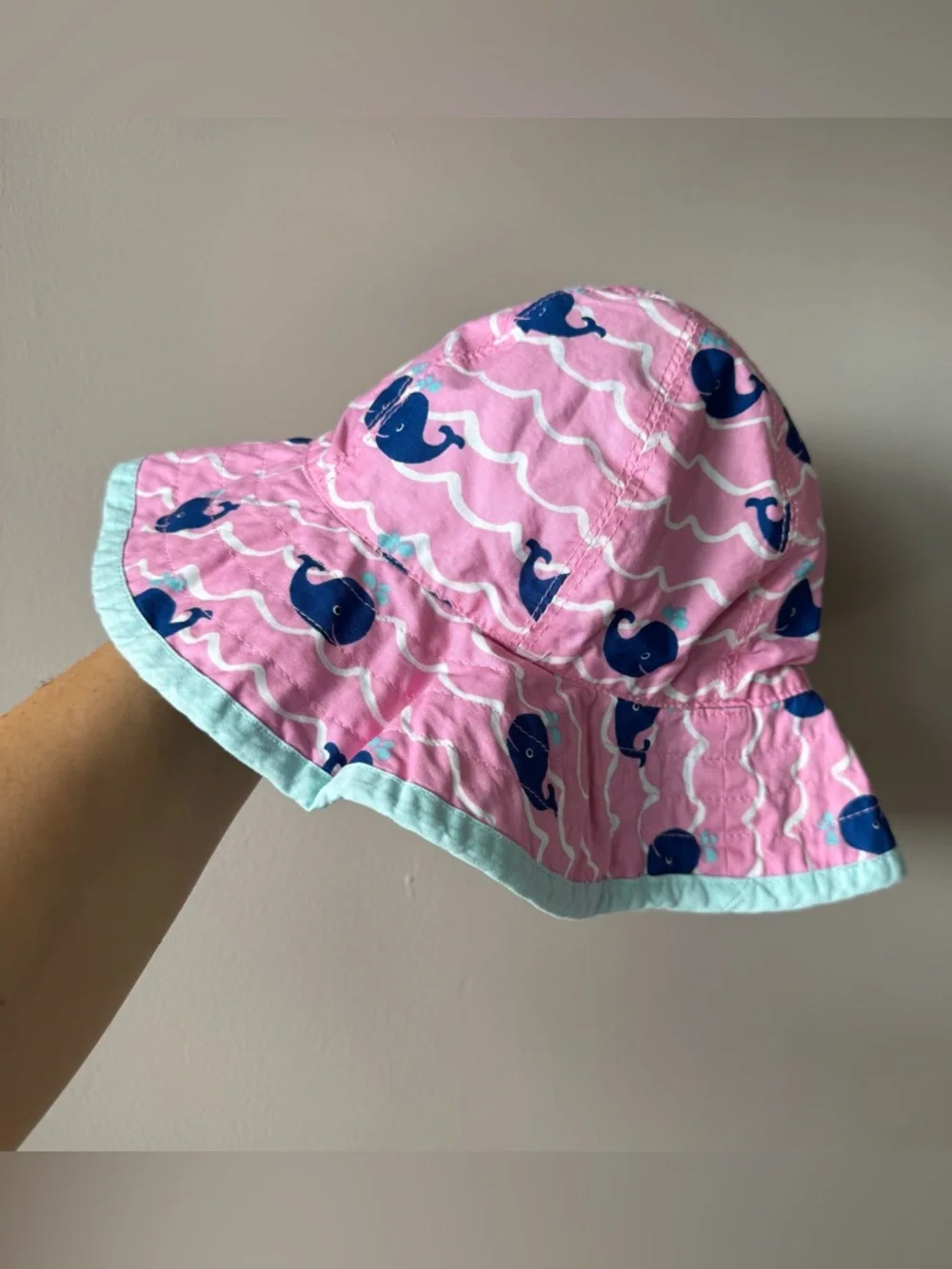 Pottery Barn Kids Whale Reversible Bucket Hat‎ Diaper Cover Set 12-24 Months